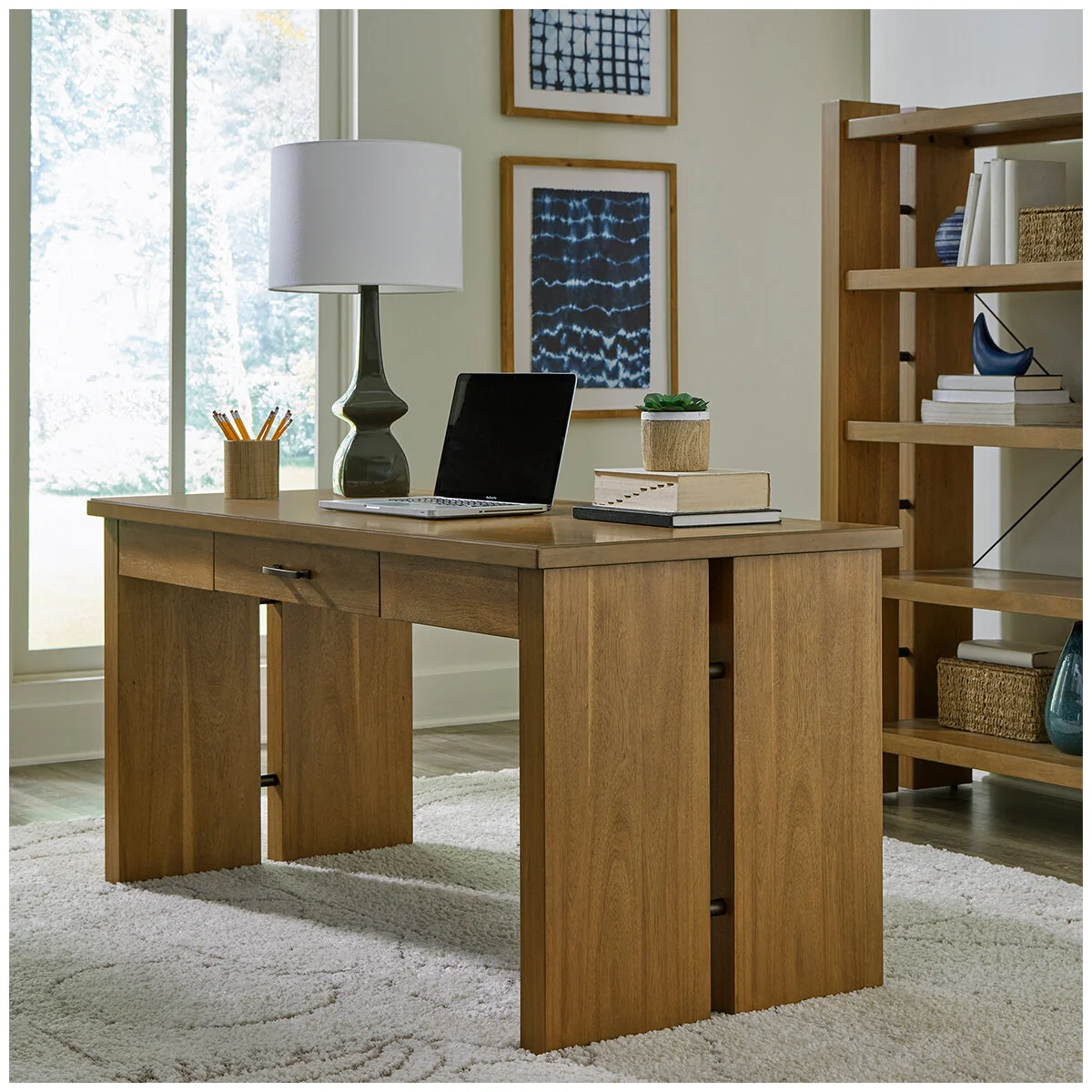 Universal Broadmoore Writing Desk Acacia Rubberwood Veneers M22413415