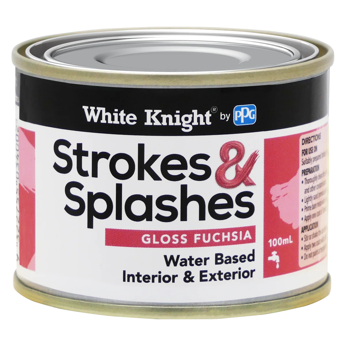 White Knight Strokes and Splashes - 100ml - Water Based Acrylic - Quick Drying
