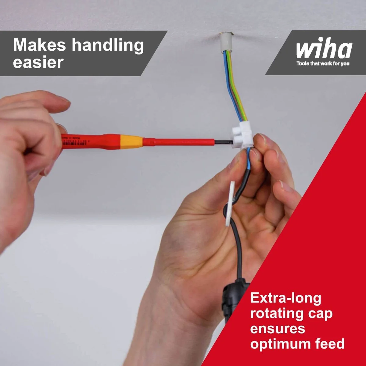 Wiha Precision Screwdriver - 2.5mm x 65mm - CVM Steel - Insulated 1000V - Image 4