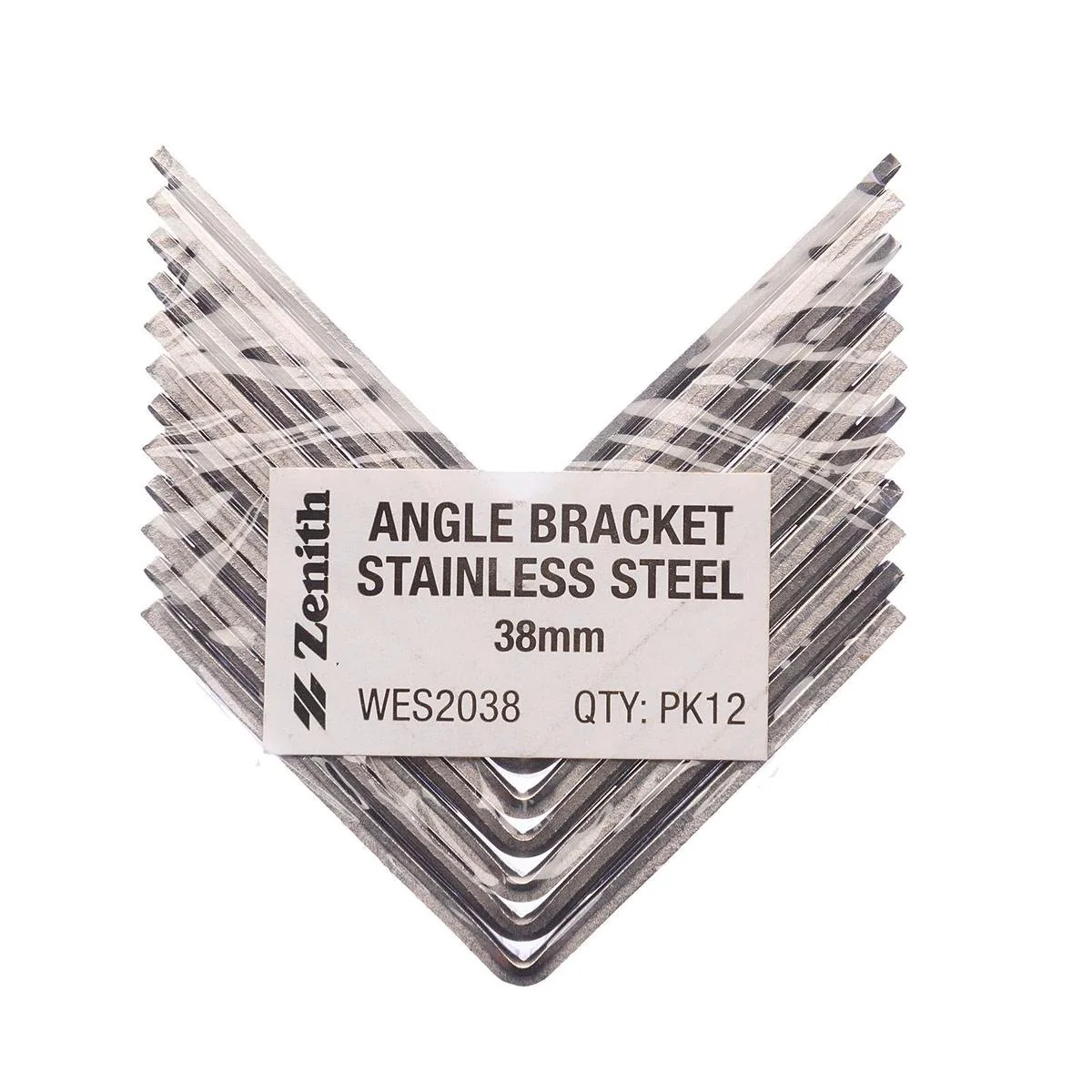 Zenith Angle Bracket - 38mm - Stainless Steel - Corrosion Resistant - 12 Pack