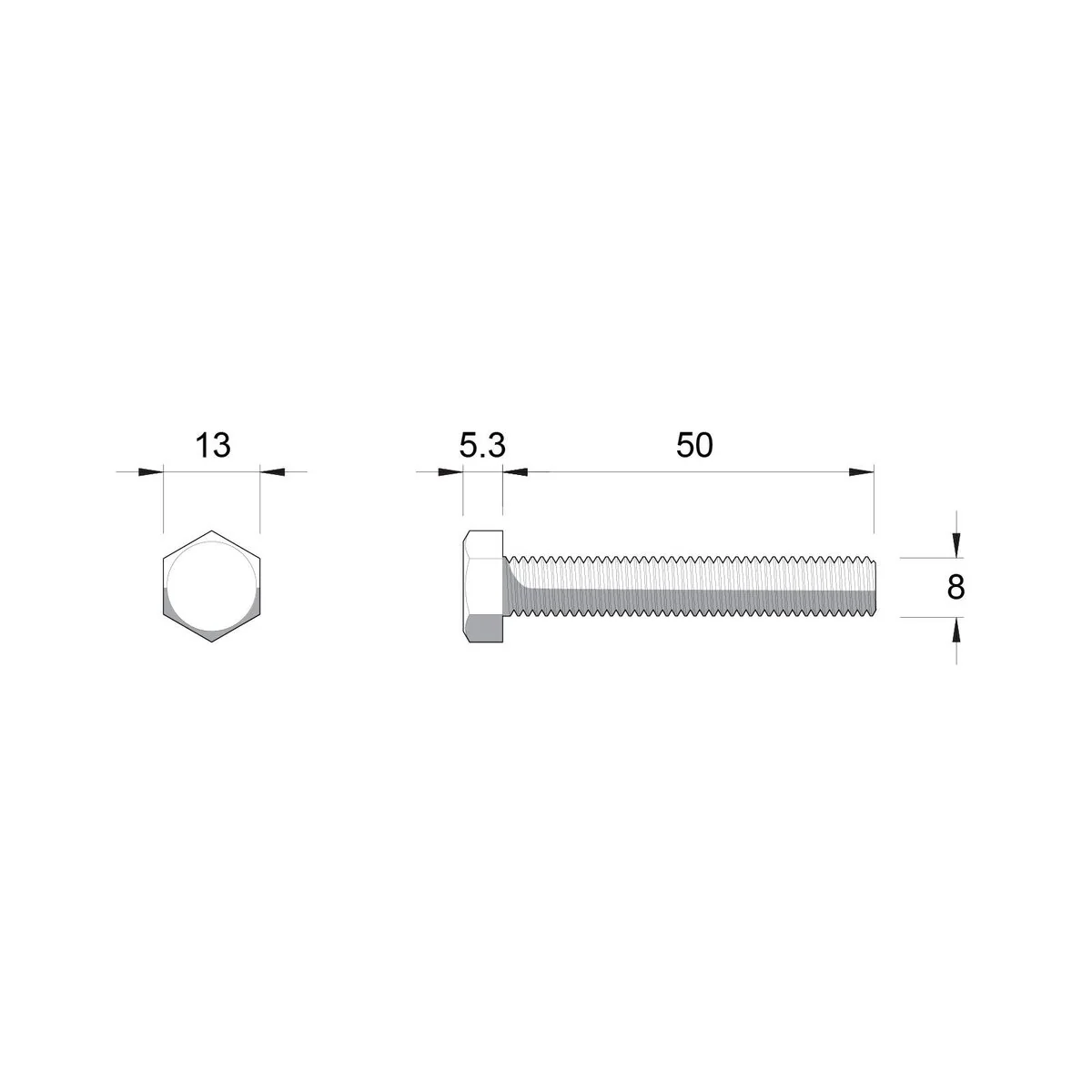 Zenith M8 x 50mm Zinc Plated Hex Head Bolts and Nuts - 2 Pack - Durable Fasteners - Image 2