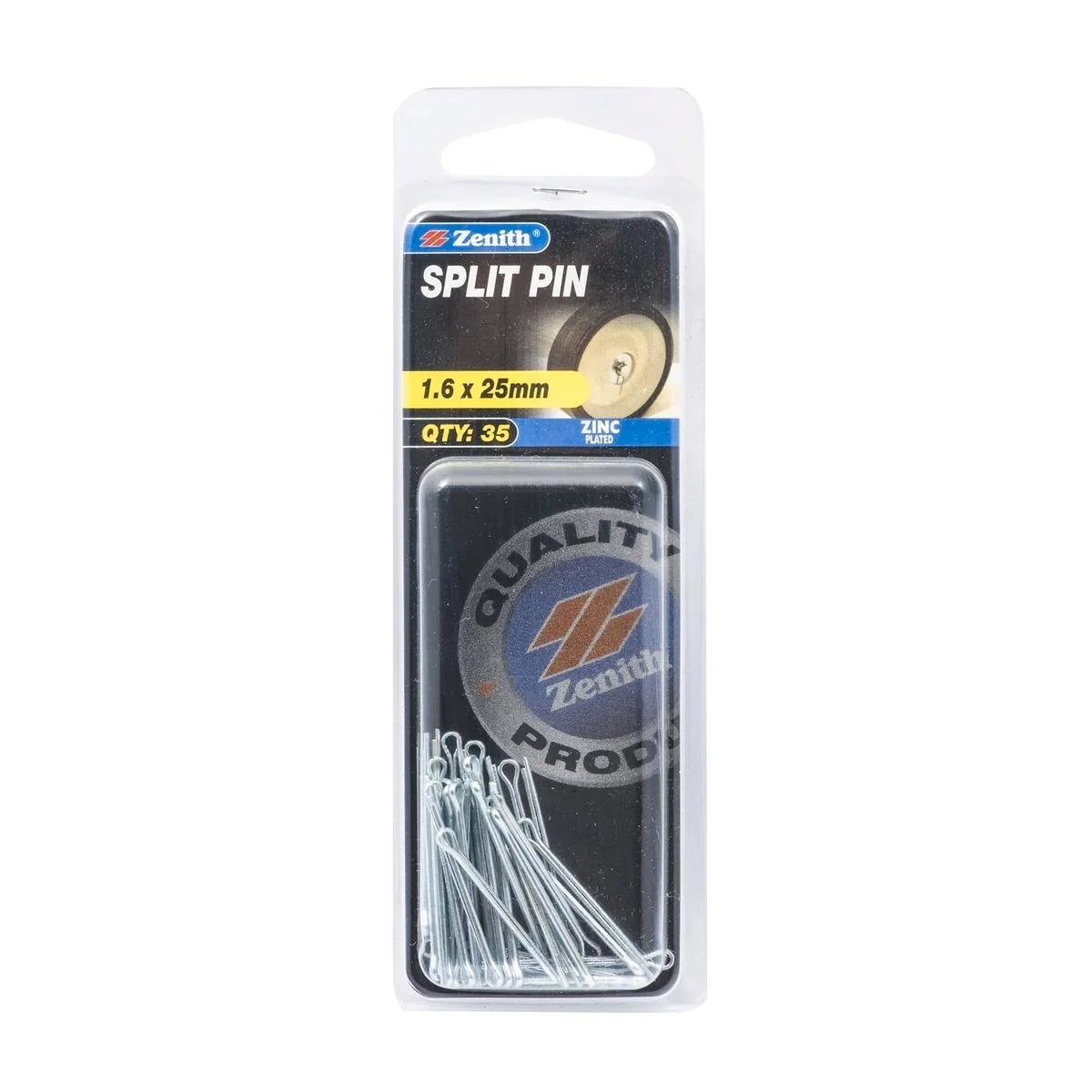 Zenith Split Pins - 6 x 25mm - 35 Pack - Zinc Plated - Internal Use